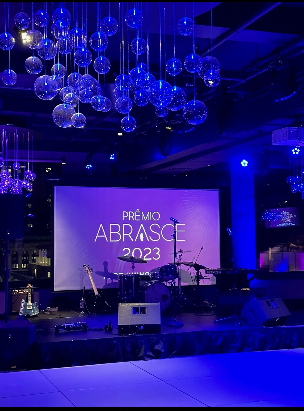 Awards stage and screen at a corporate ceremony